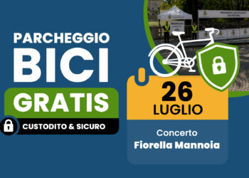Parcheggio bici custodito gratuito al concerto di Fiorella Mannoia